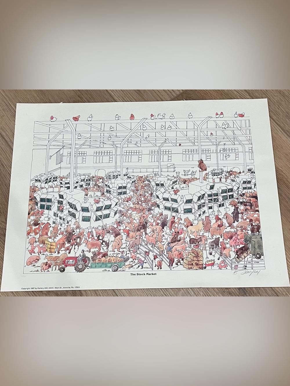 The Stock Market Wall Art Print Signed B. Johnson